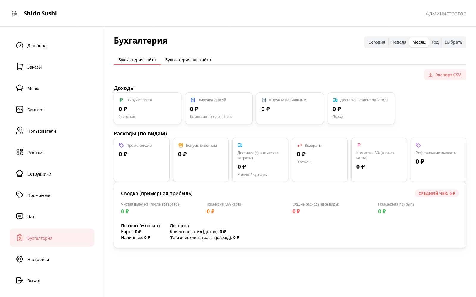 Панель управления